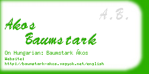 akos baumstark business card